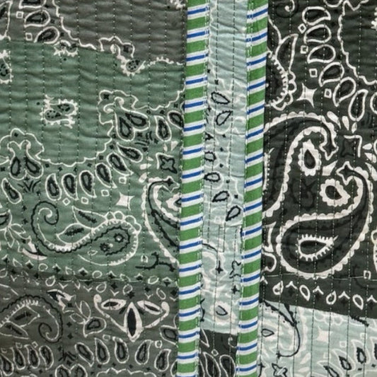 Sage Paisley Bandana Mini Zip Purse - Penny & Ol