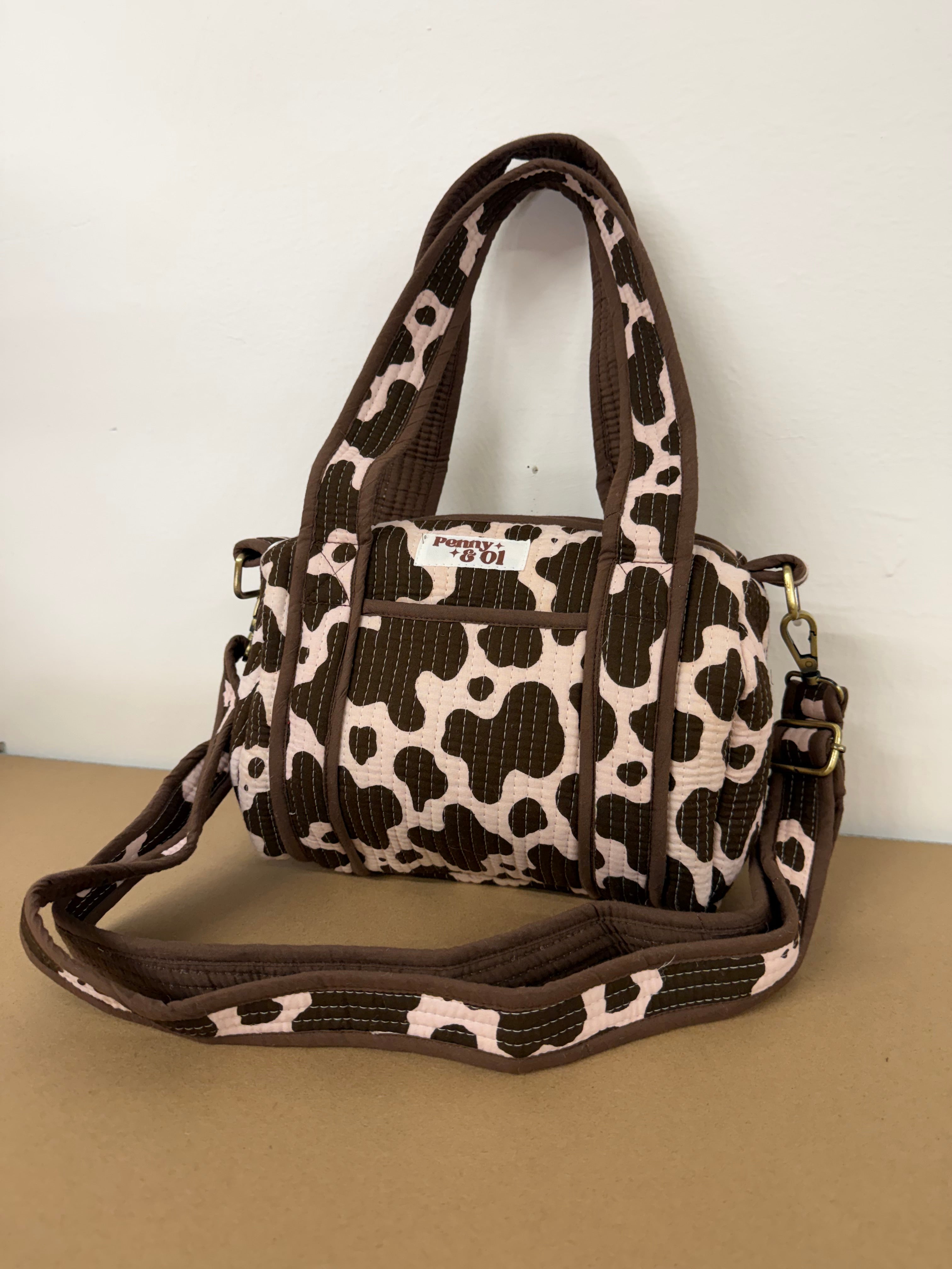 Cow print Mini Duffle Tote Bags - Penny & Ol