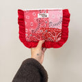 Pink & Red Paisley Bandana Ruffle Pouch