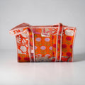 Orange Patchwork Medium Cotton, handmade tote bag