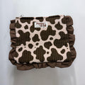 Cow Print Ruffle Pouch