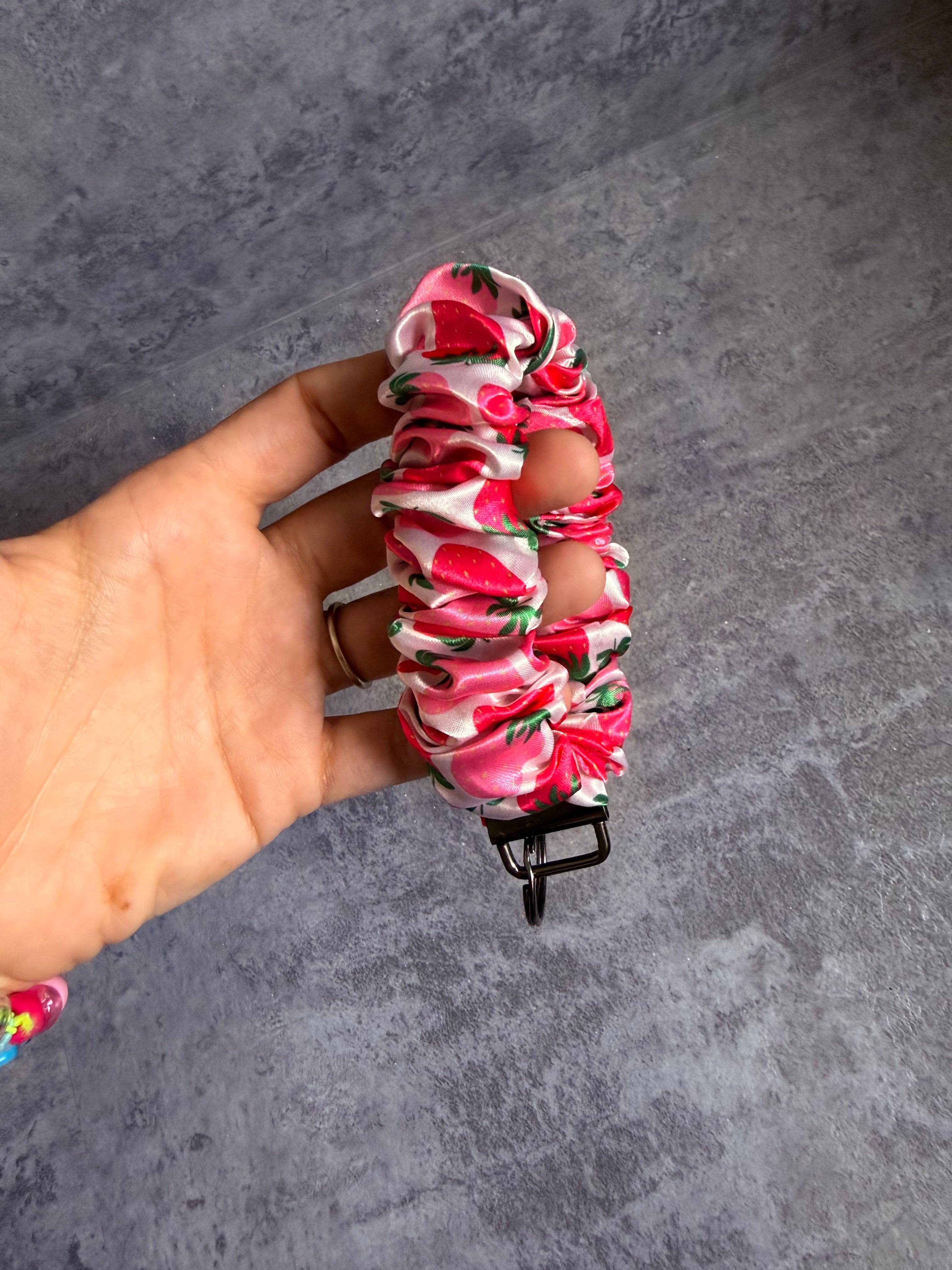Strawberry Dream Scrunchie Keyring