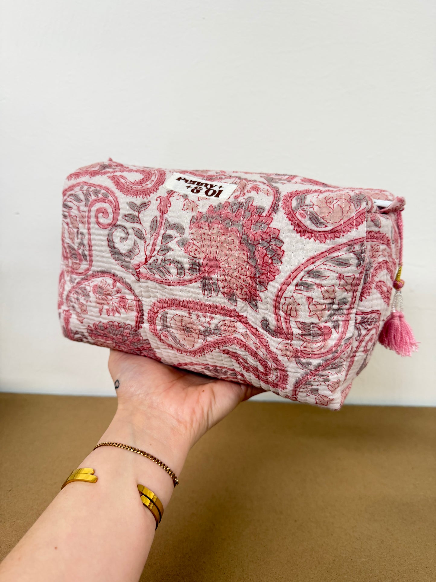 Pink & white paisley collection, tote bags. Cotton tote bags all sizes.
