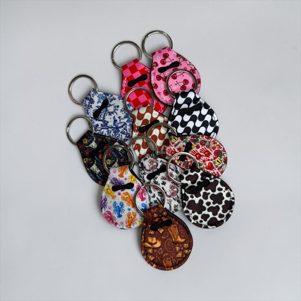 Trolley Coin Holder Keyring - Neoprene holder for £1 coin. Coin NOT included.