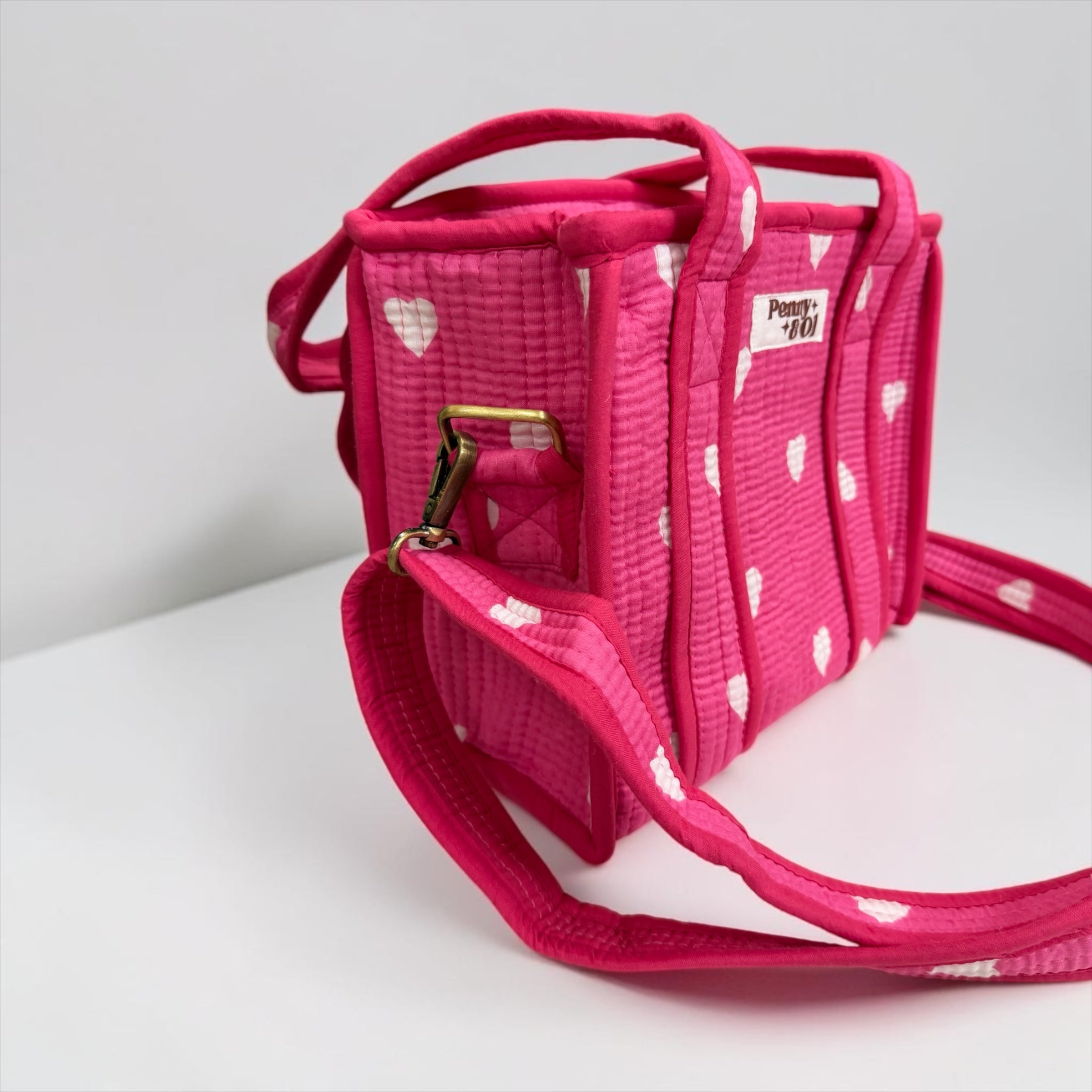 Pink Hearts MINI Tote Bag - Penny & Ol