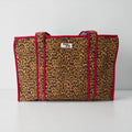 WATERPROOF Raspberry Leopard LARGE Cotton Tote Bag