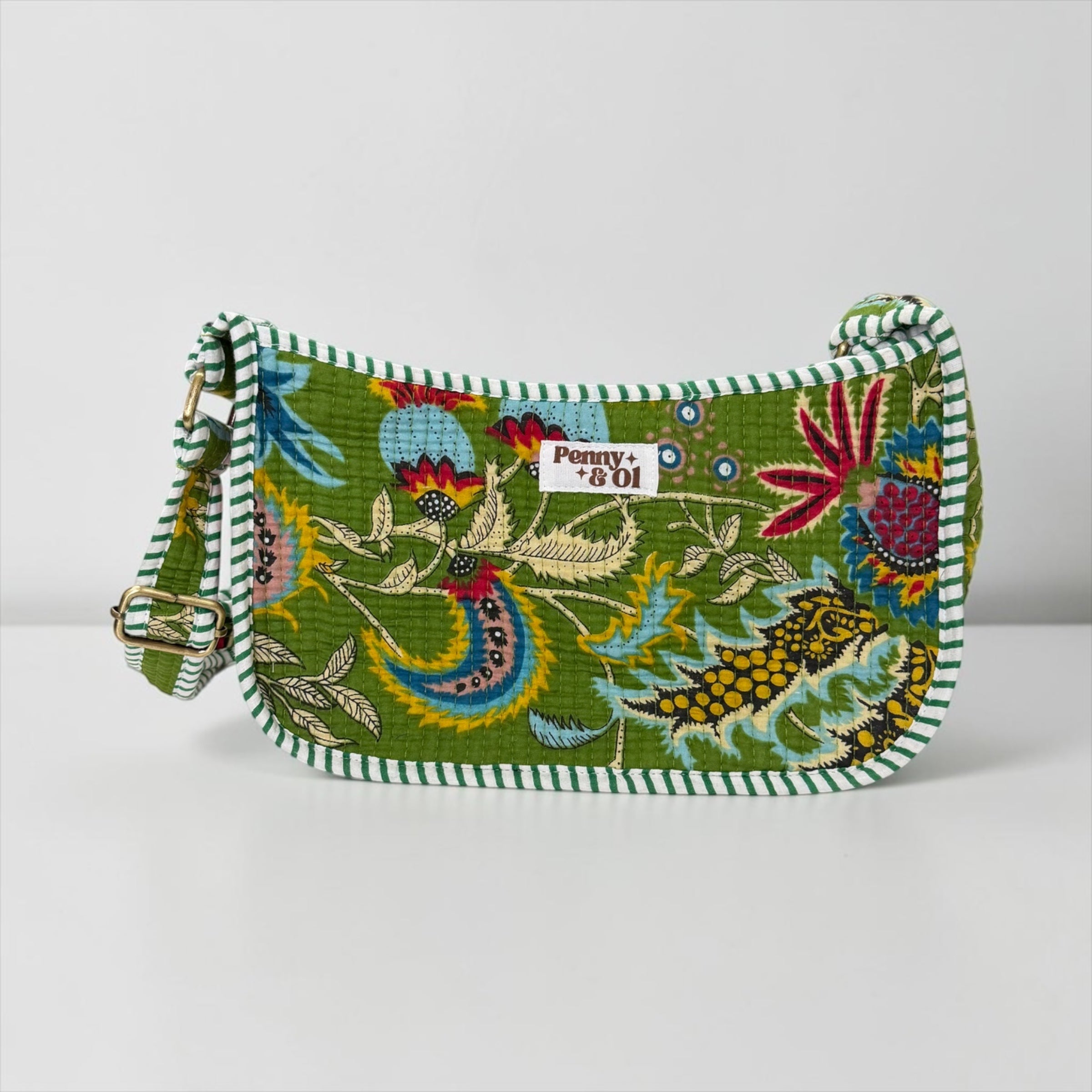 Khaki Floral Mini SHOULDER bag, cross body bag