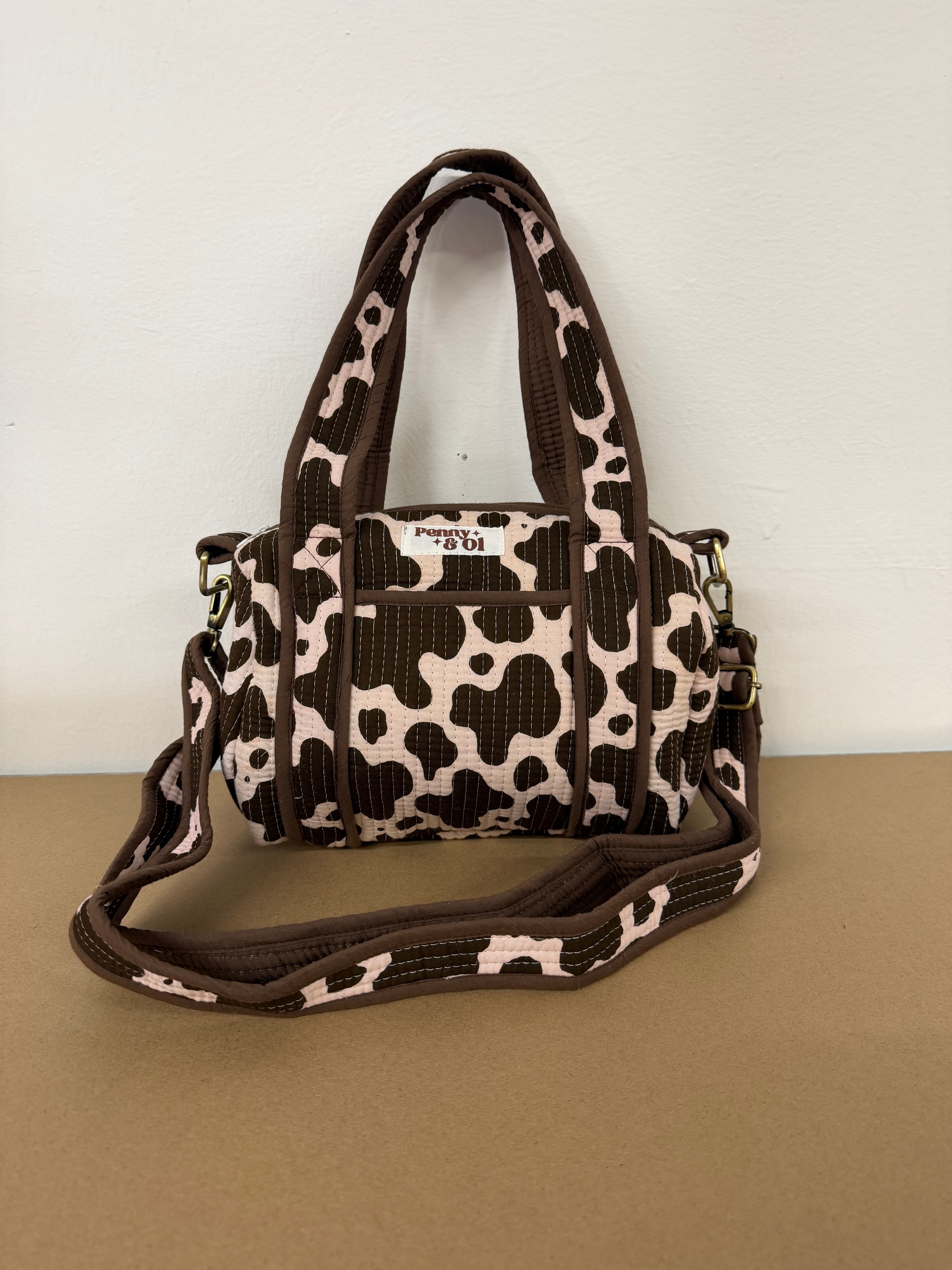 Cow print Mini Duffle Tote Bags - Penny & Ol