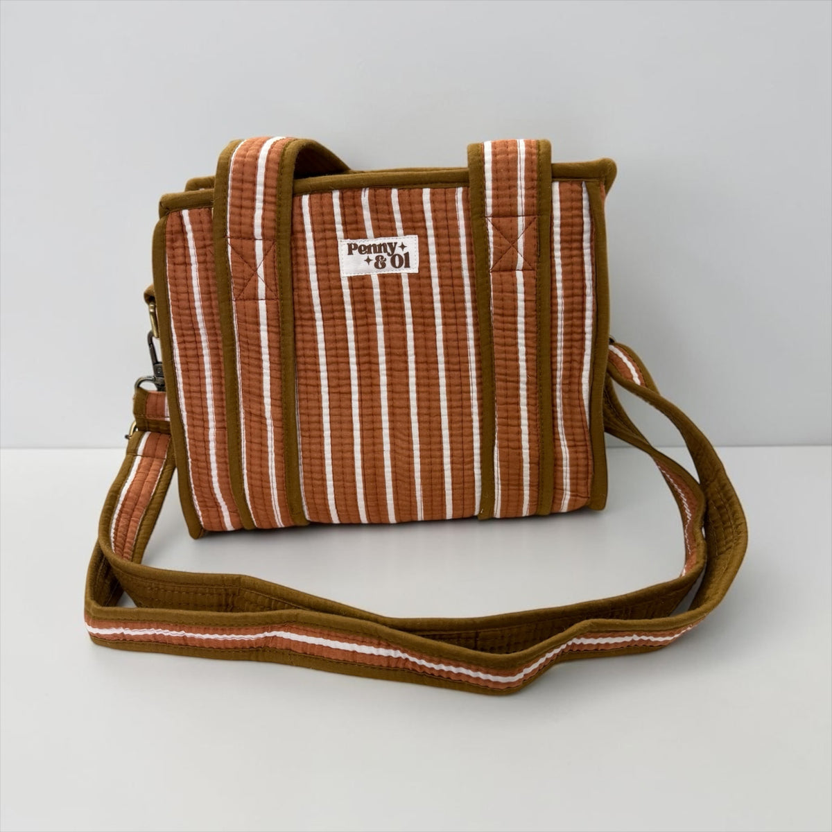 Chocolate Stripes MINI Tote Bag - Penny & Ol