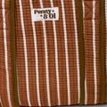 Chocolate Stripes Ruffle Pouch