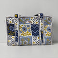 Blue & White Patchwork MEDIUM Cotton tote bag