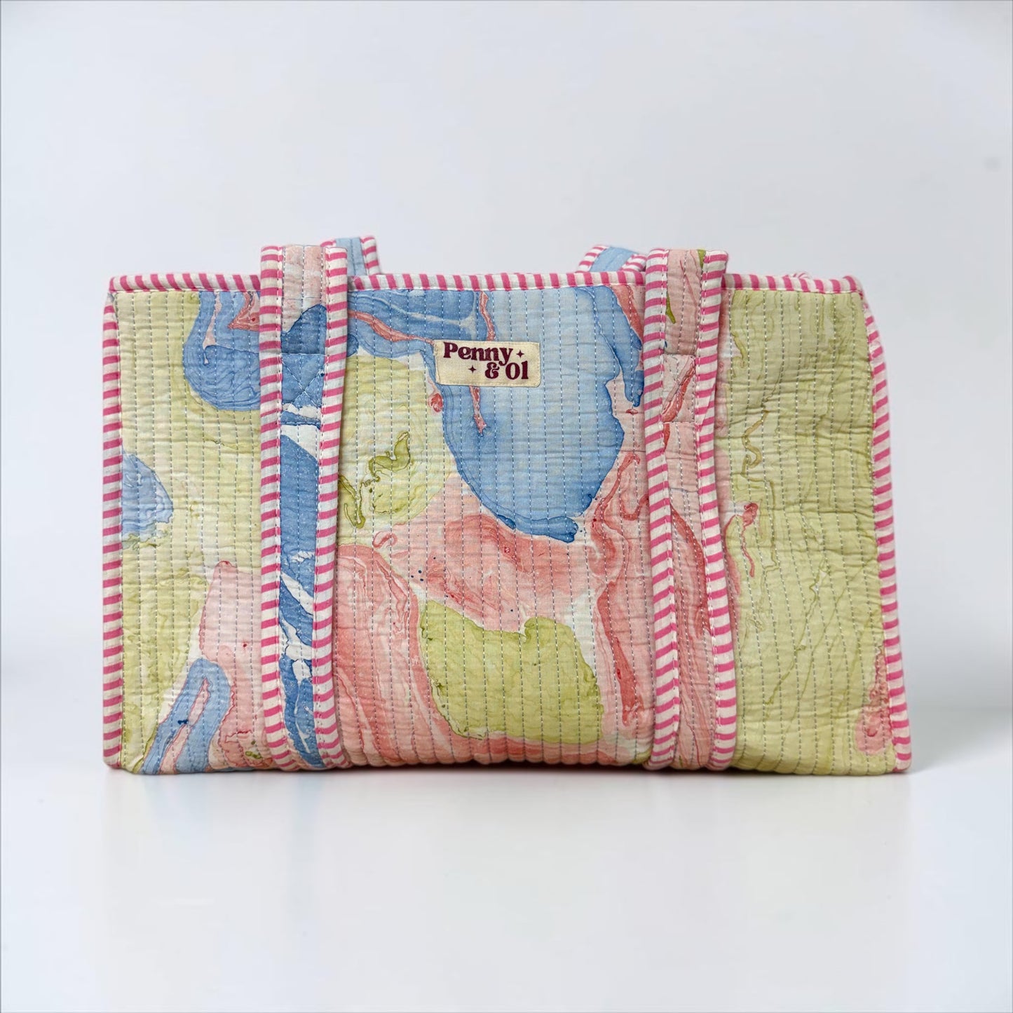 Pink Marble MEDIUM Cotton tote bag