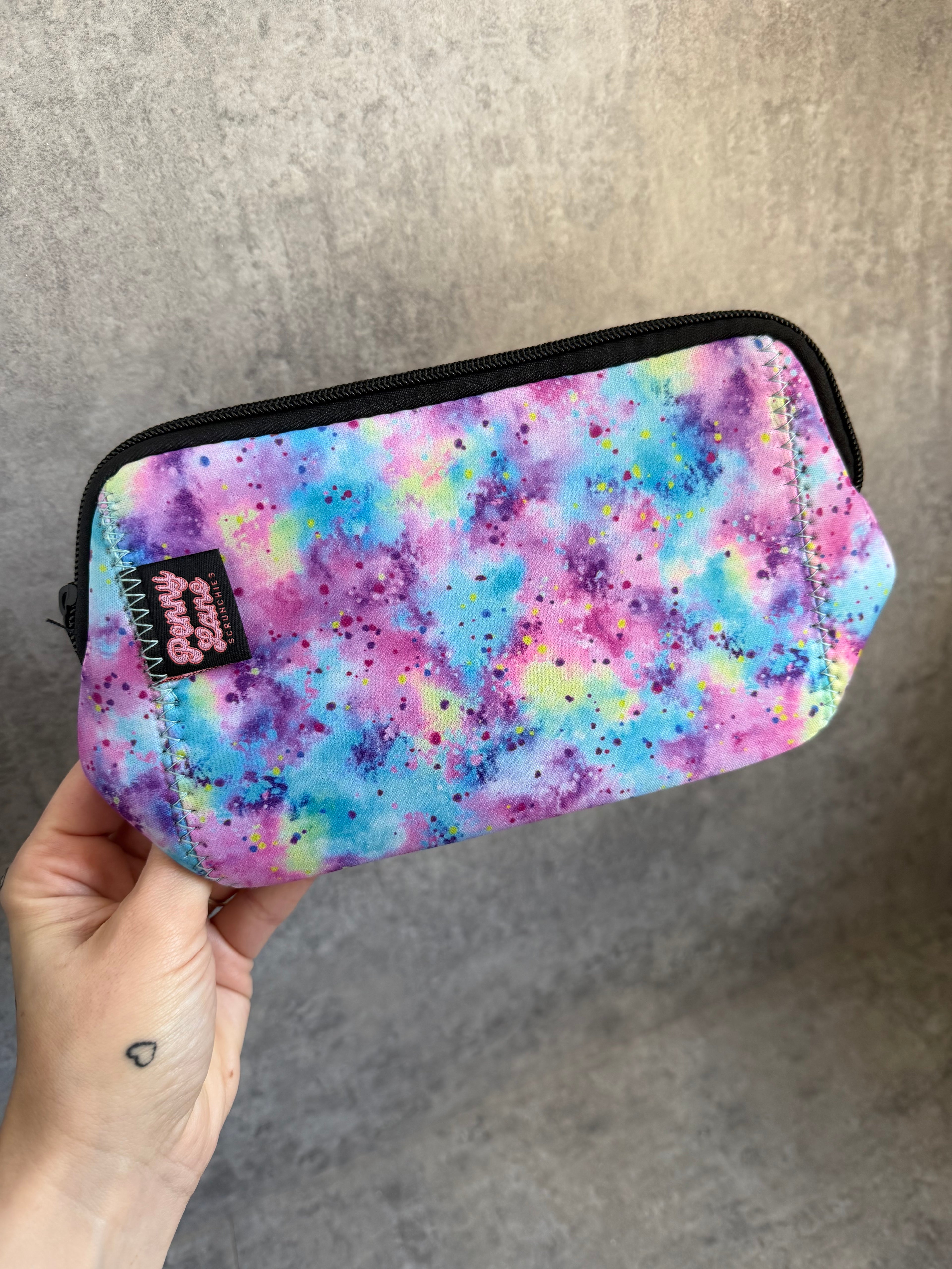 Zip Pouch, Travel Bag, New in PLS neoprene makeup bags