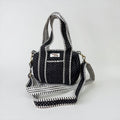 Black with baby pink & baby blue polka dot Mini Duffle Tote Bags - Penny & Ol