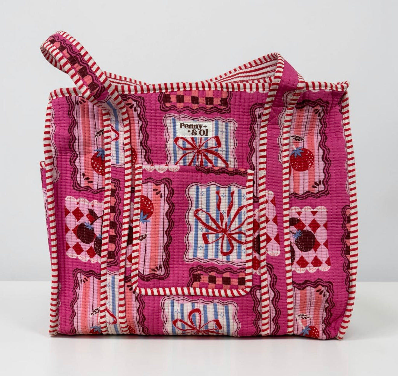 Berries & Bows Collection tote bags. Cotton tote bags all sizes.