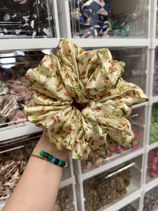 Cowboys & Cactus XL Satin Hair Scrunchie