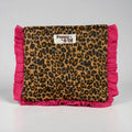 Pink Leopard Print Ruffle Pouch
