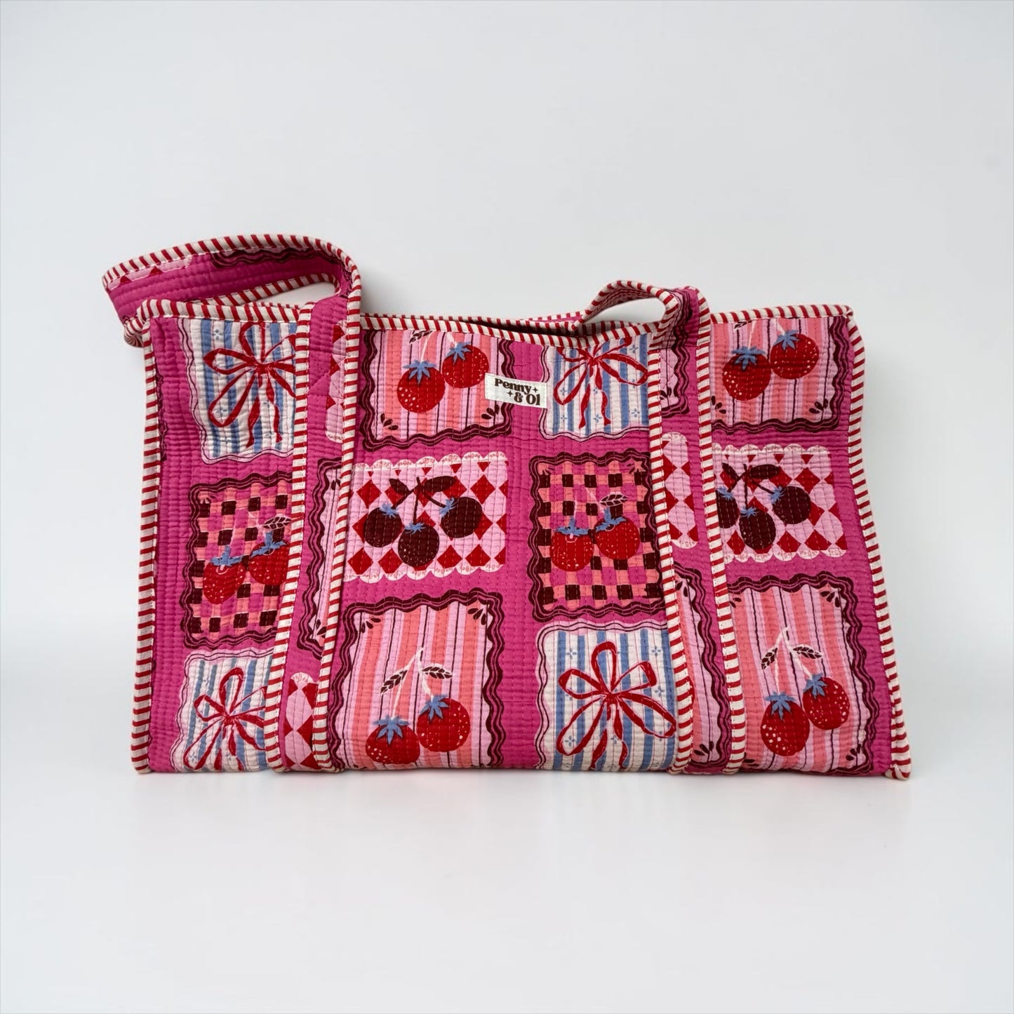 Berries & Bows Collection tote bags. Cotton tote bags all sizes.