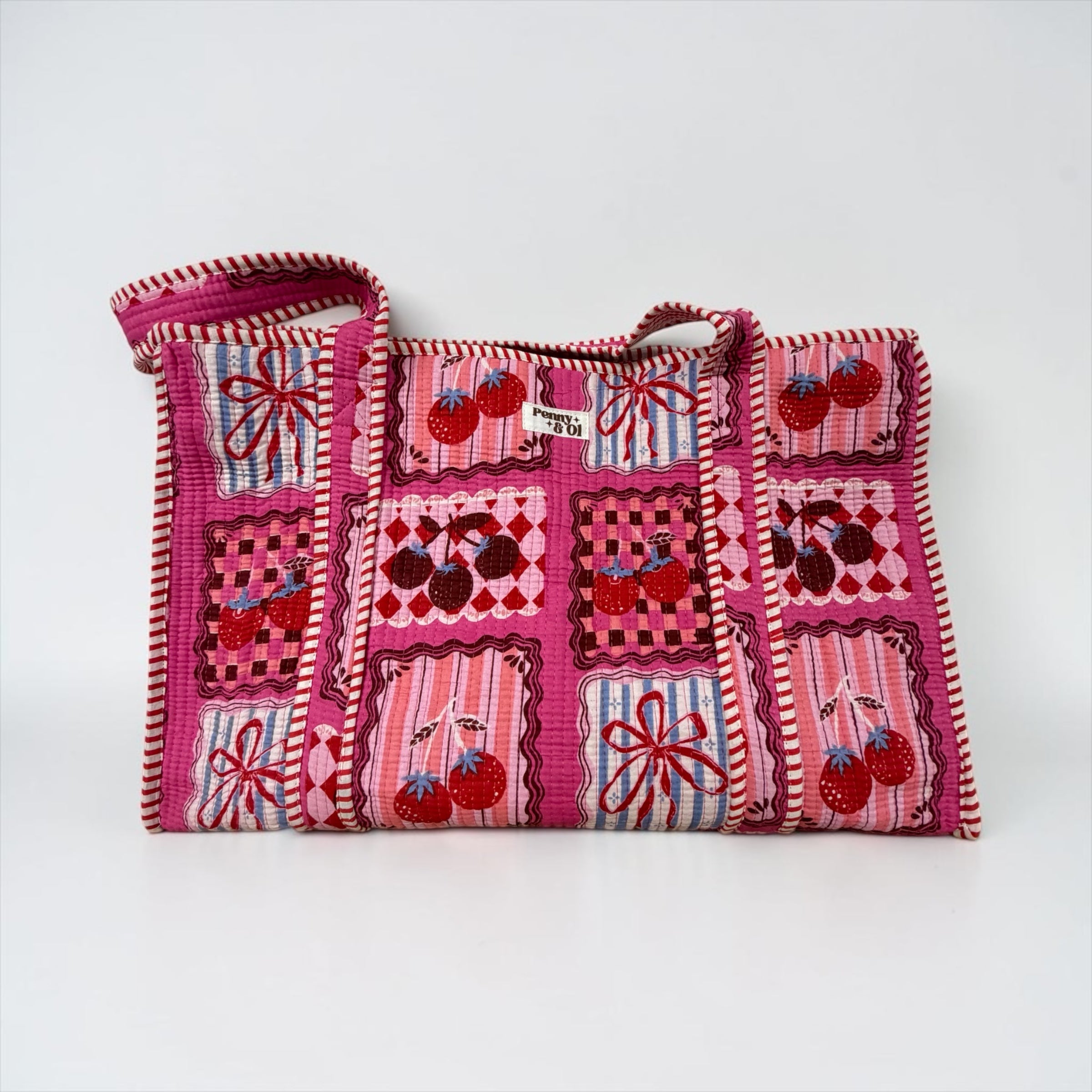 Berries & Bows Collection tote bags. Cotton tote bags all sizes.