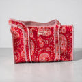 Red Paisley Medium Cotton, handmade tote bag