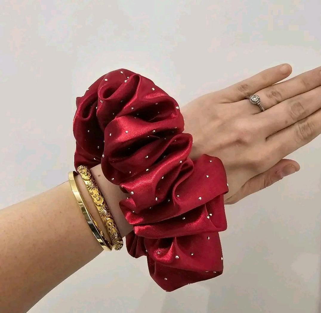 Diamante satin XL Hair Scrunchie.