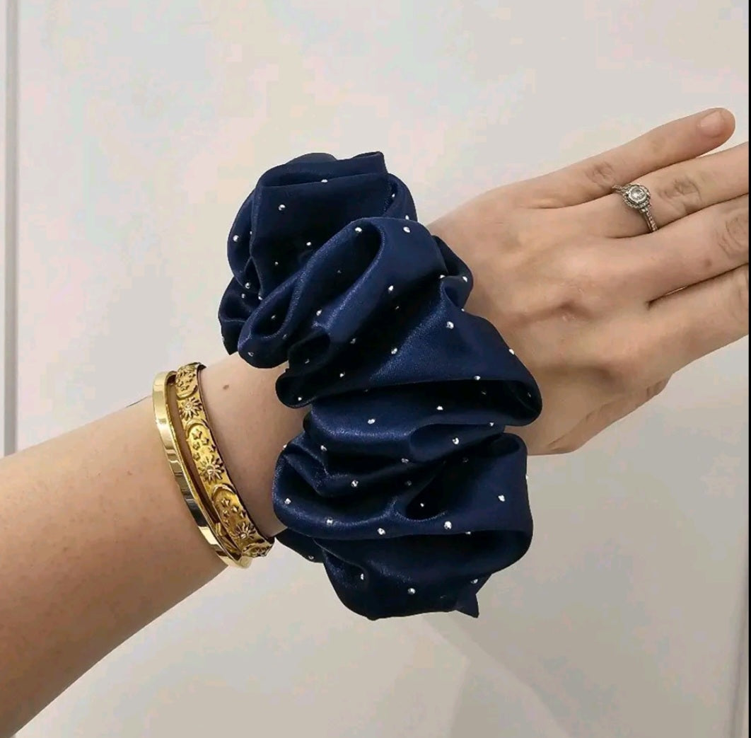 Diamante satin XL Hair Scrunchie.