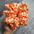 Orange Checkered XL Satin Hair Scrunchie