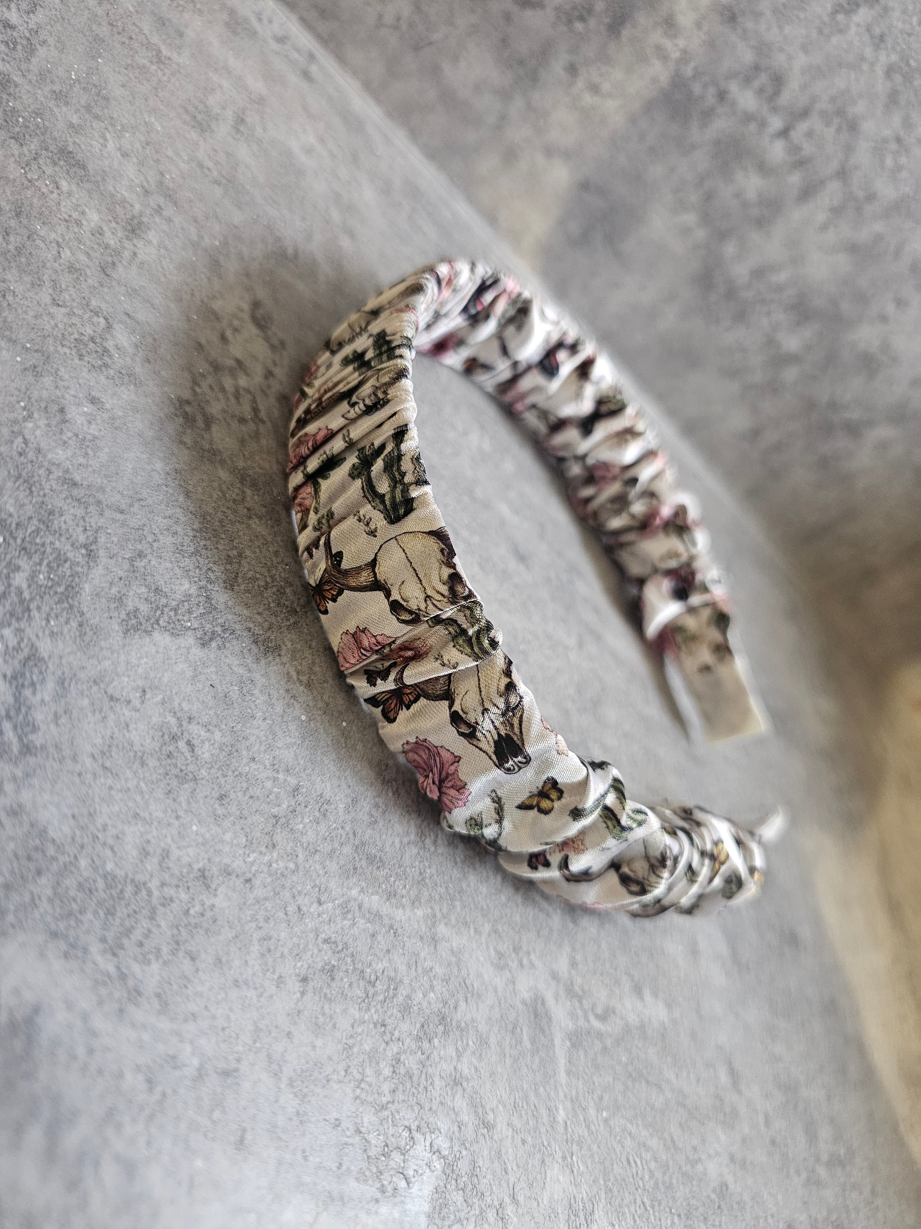 Thick Ruffle Headbands, Custom Print Satin Ruffle Headband, Gift
