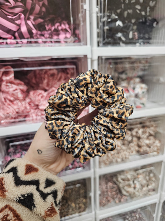 Leopard Print Velvet Midi, Hair Scrunchie