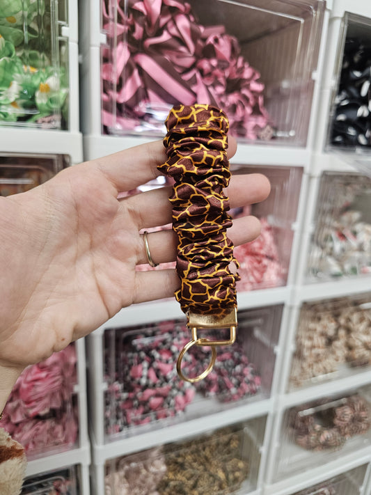 Giraffe Print Scrunchie Keyring