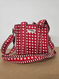 Red Gingham Collection. Cotton, handmade tote bags