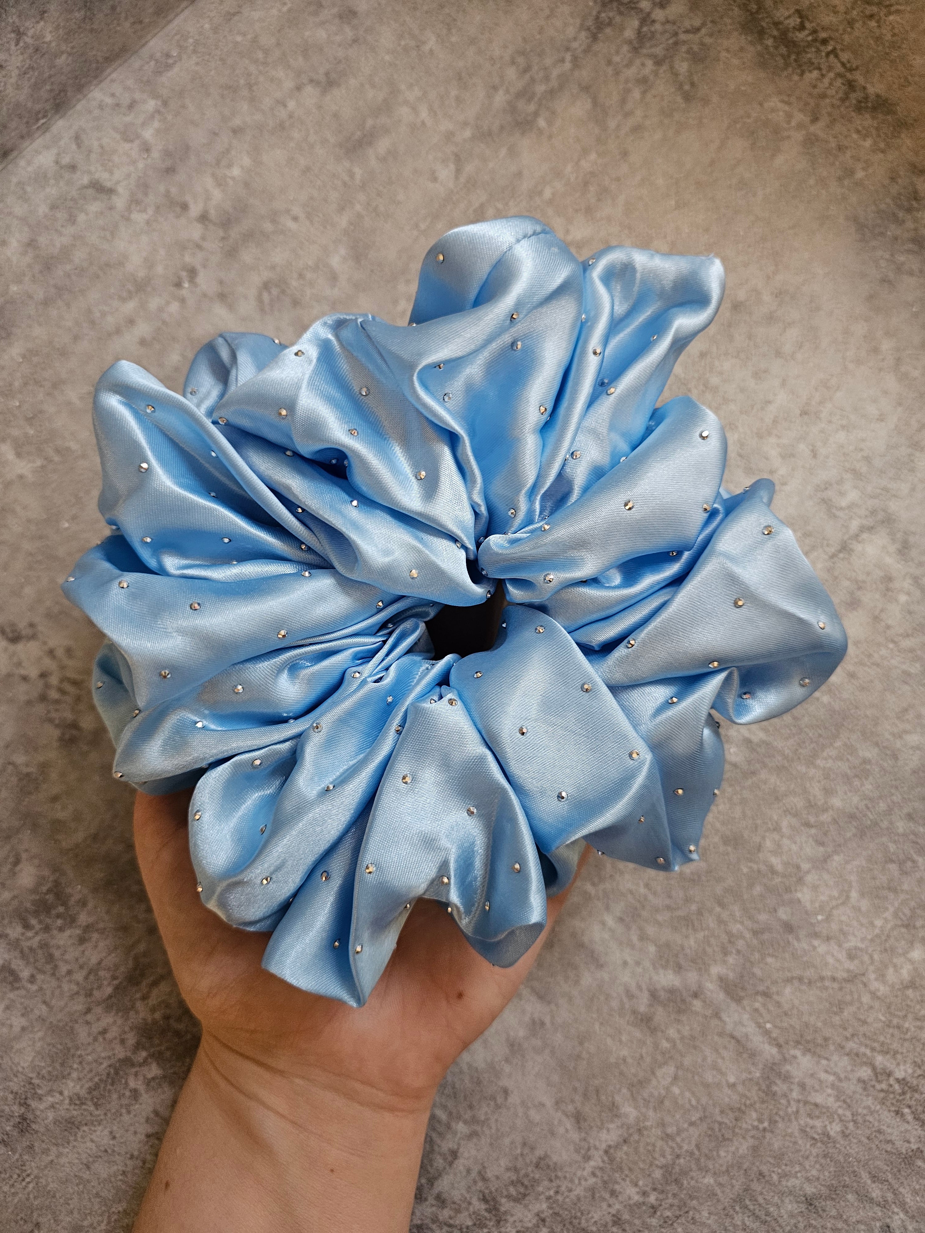 Diamante satin XL Hair Scrunchies
