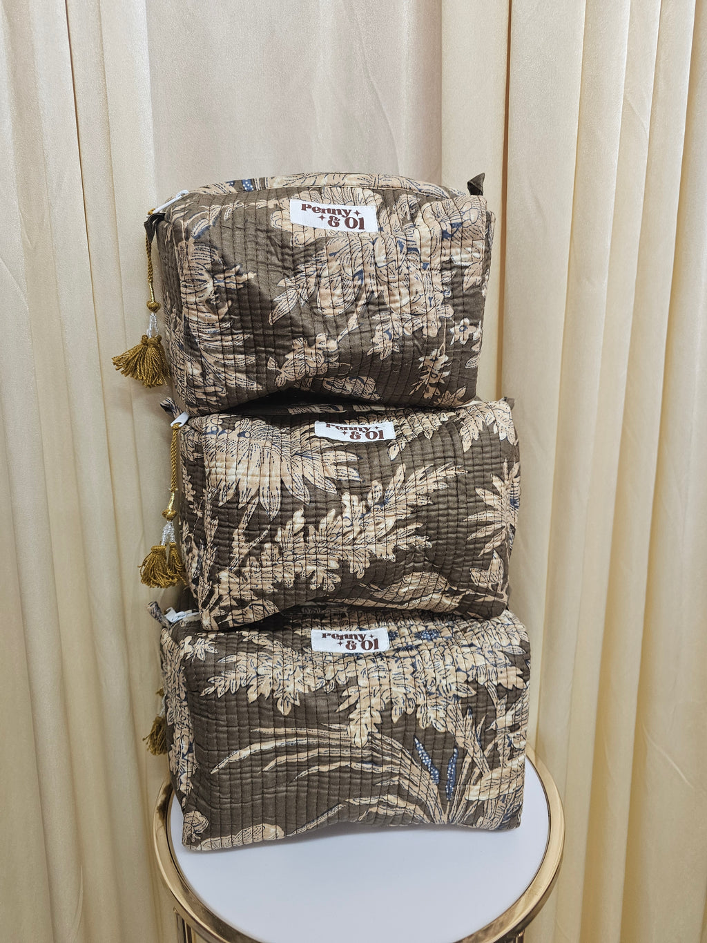 Brown Floral Waterproof Pouches