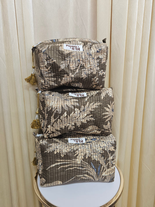 Brown Floral Waterproof Pouches
