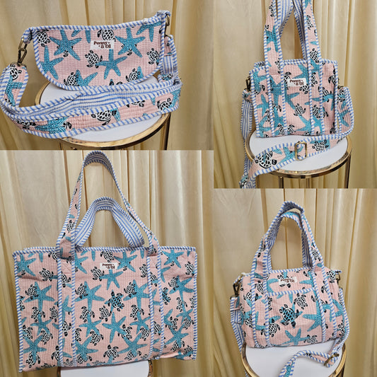 Turtle Bay collection, tote bags. Cotton tote bags all sizes.