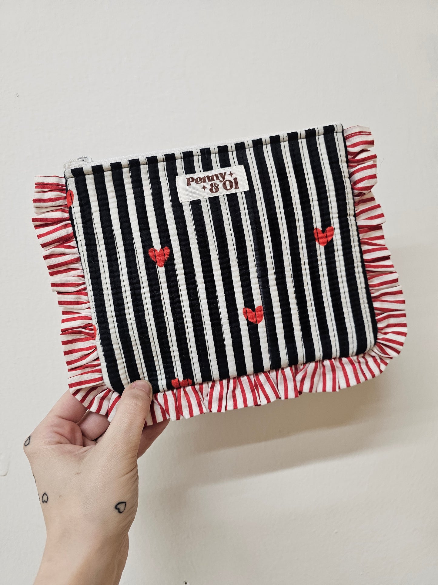Black Striped Hearts collection, tote bags. Cotton tote bags all sizes