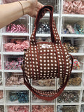 Chocolate Gingham MINI DUFFLE Tote Bags - Penny & Ol
