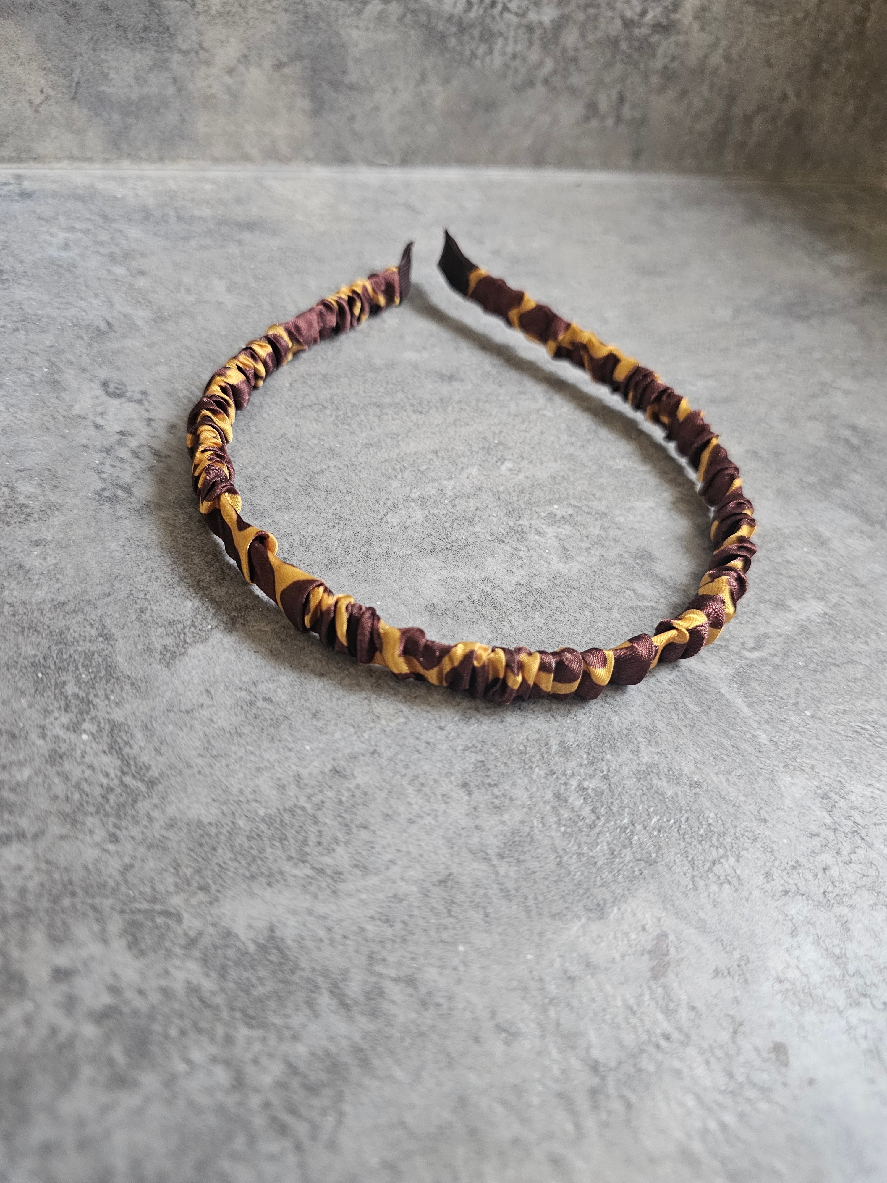 Thin Ruffle Headbands, Custom Print Satin Ruffle Headband, Gift