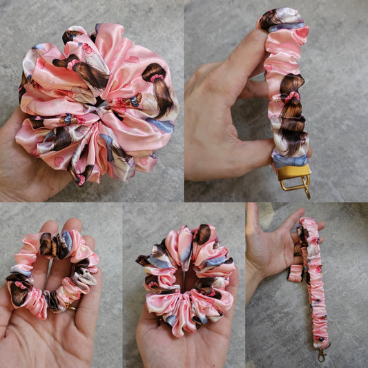 Scrunchie Girl Satin Hair Scrunchie Collection, Keyring, Lanyard