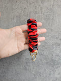 Red and black checkerboard Scrunchie Keyring