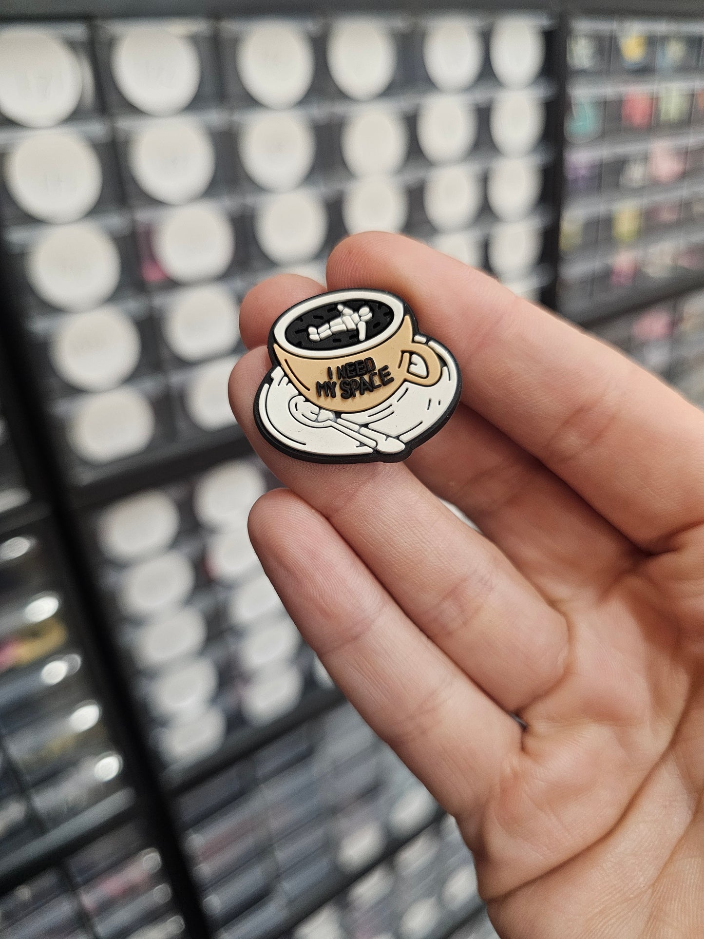 I need my space coffee shoe charm