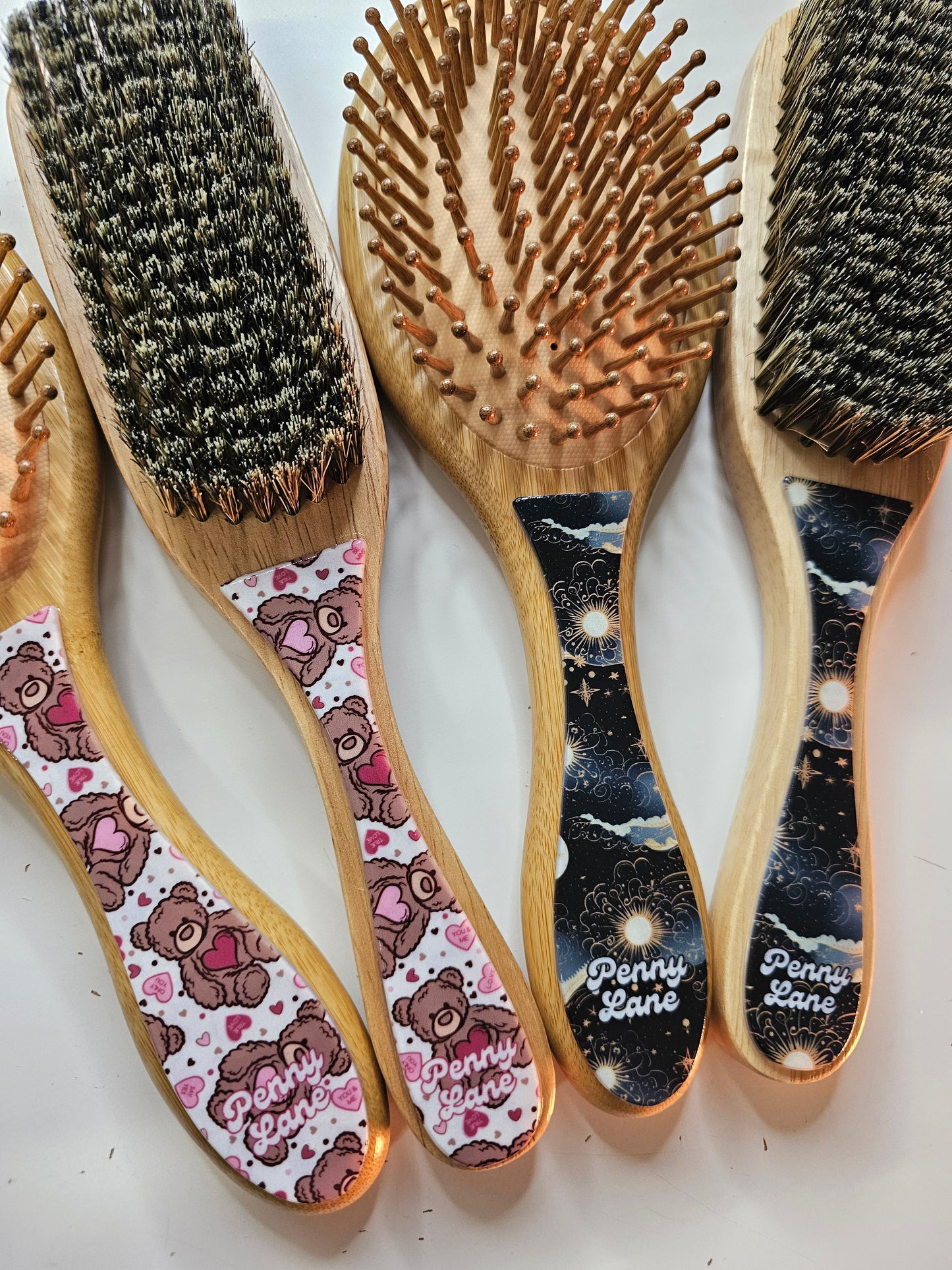 Hair Brush- Teddy Love, Twilight, Paddle Brush, Slick Back Boar Bristle