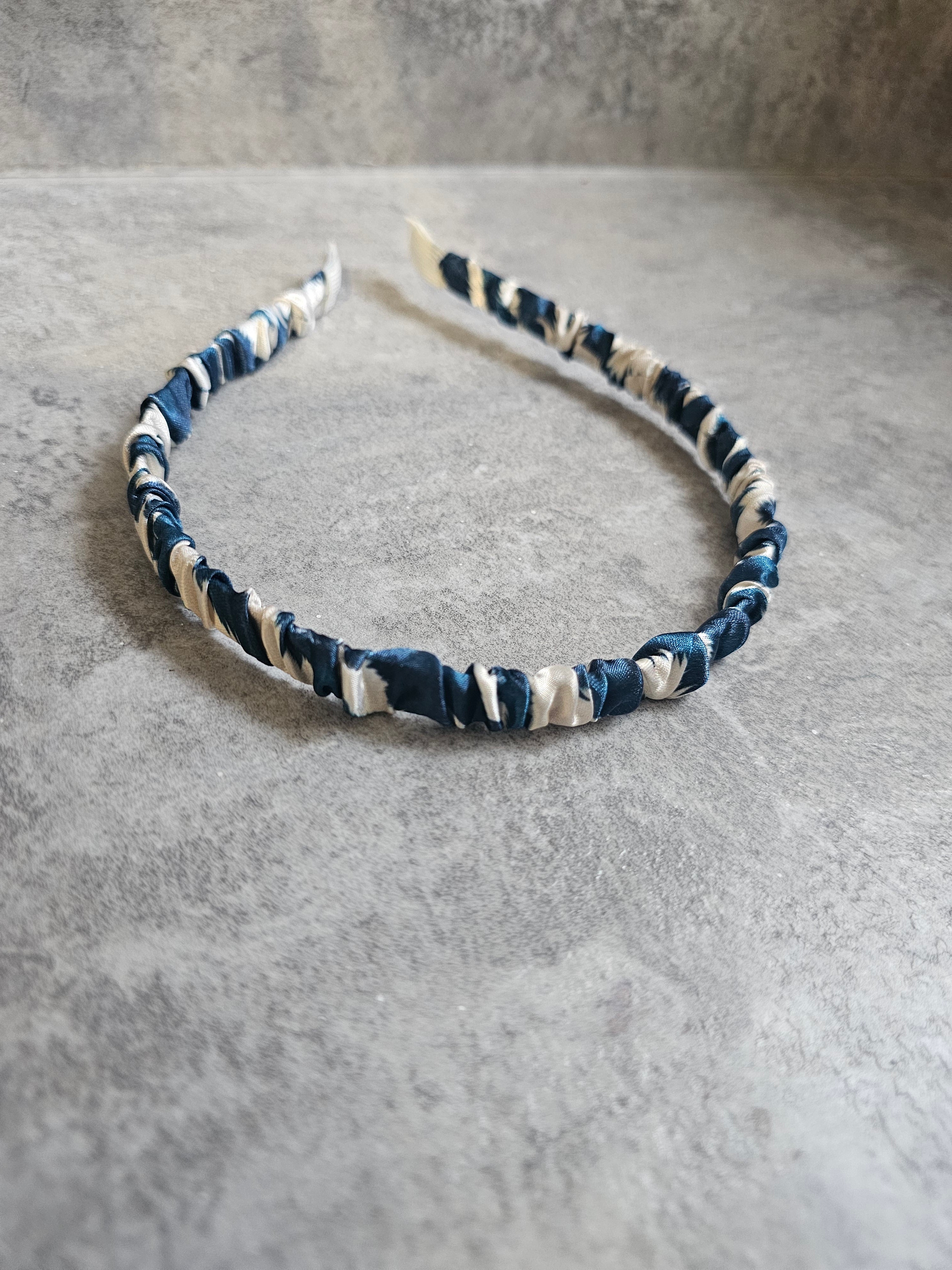 Thin Ruffle Headbands, Custom Print Satin Ruffle Headband, Gift