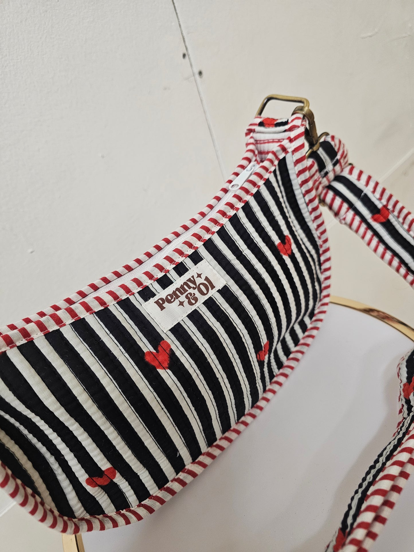 Black Striped Hearts collection, tote bags. Cotton tote bags all sizes