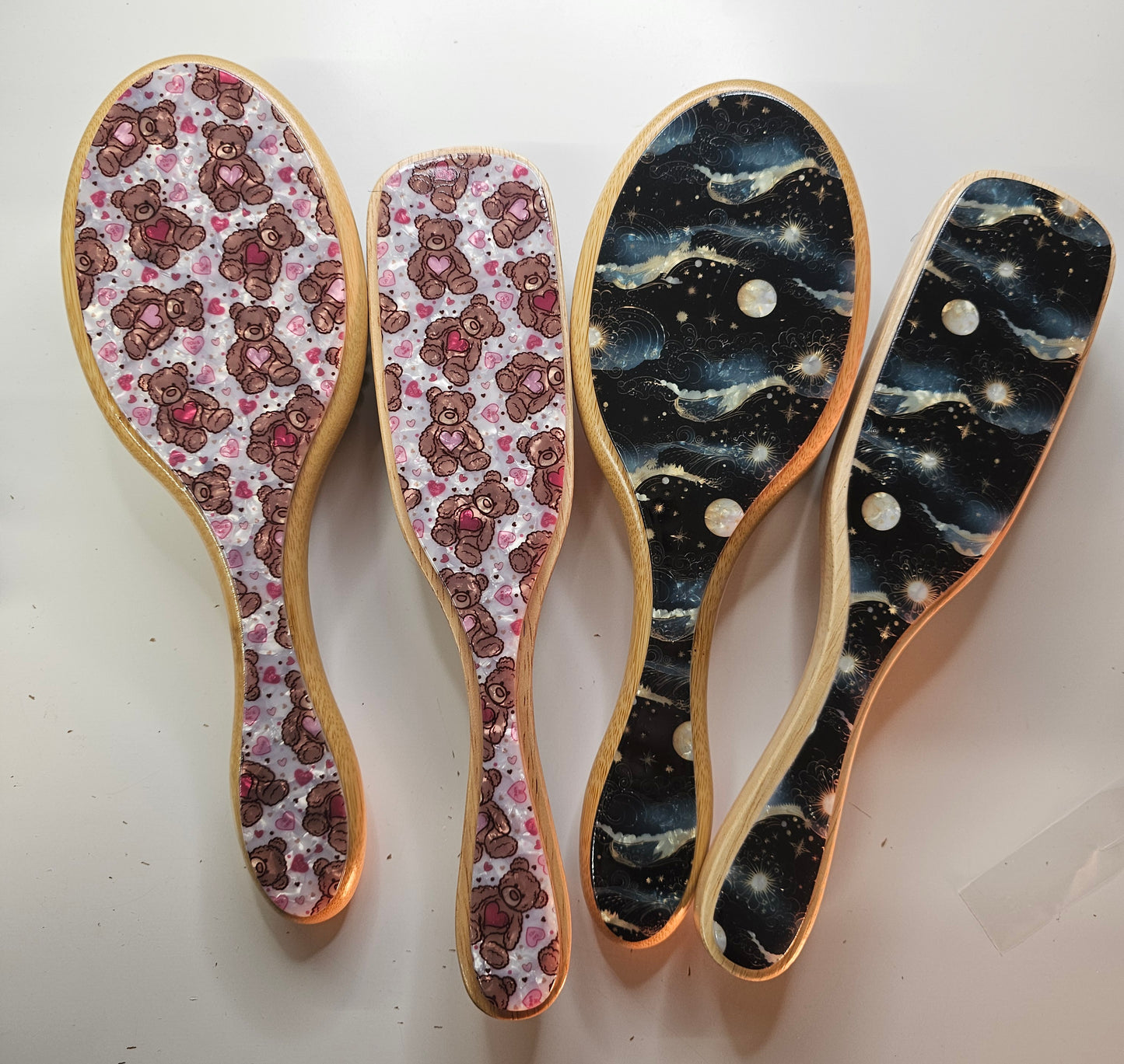 Hair Brush- Teddy Love, Twilight, Paddle Brush, Slick Back Boar Bristle