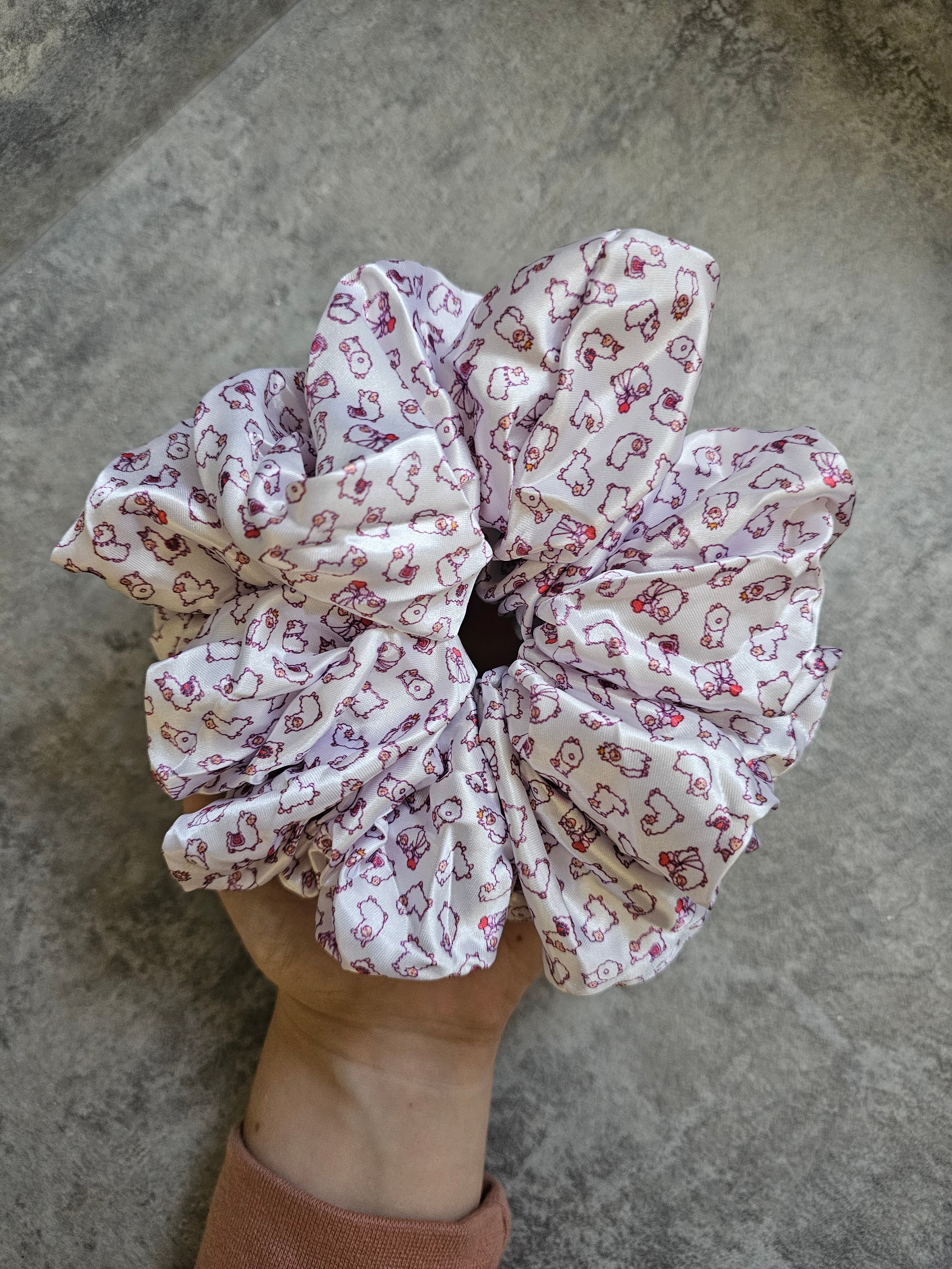 Llama Party XL Satin Hair Scrunchie