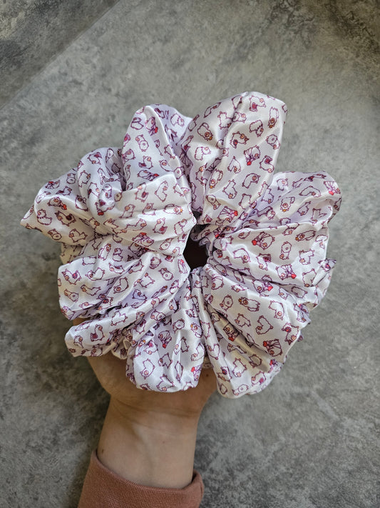 Llama Party XL Satin Hair Scrunchie