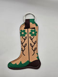 Cowgirl boot keyring, Lip balm holder, New in PLS neoprene keyring