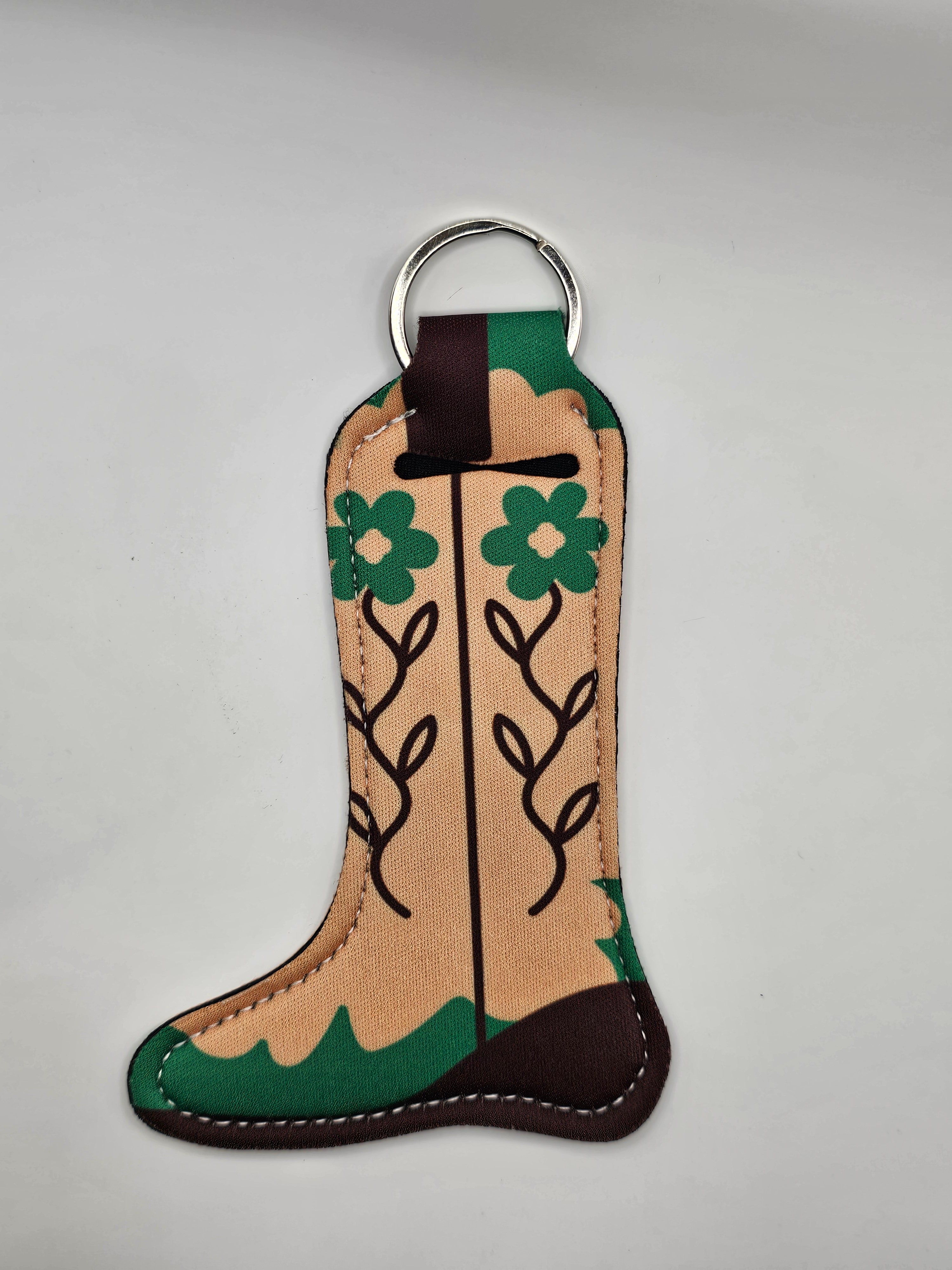 Cowgirl boot keyring, Lip balm holder, New in PLS neoprene keyring