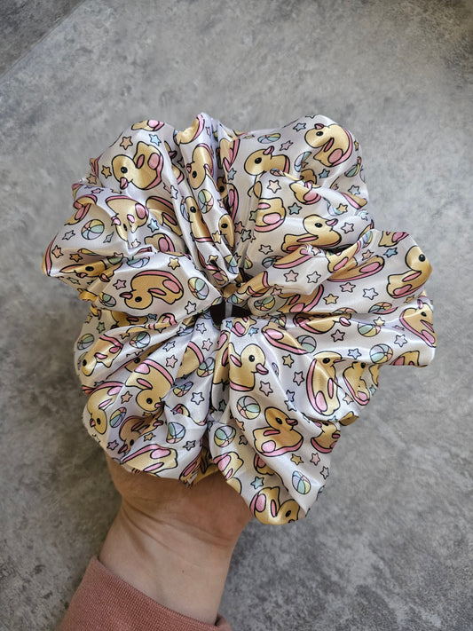Rubber duckies XL Satin Hair Scrunchie